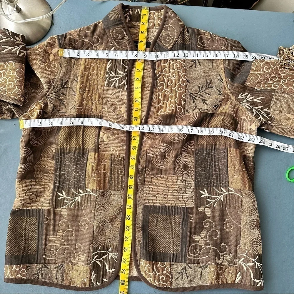 VTG Kaktus Embroidered Tapestry Open Jacket 1X